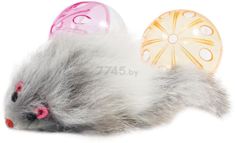 Игрушка для кошек TRIOL XW0329 набор 2 мяча и мышь 4,5 см 5,5 см (22181041)