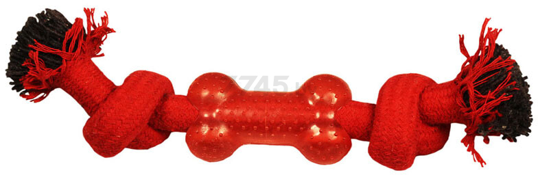 Игрушка для собак TRIOL Веревка-канат, 2 узла и кость 24 см (12111065) - Фото 2