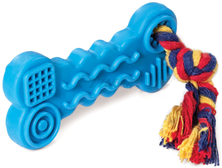Игрушка для собак TRIOL Косточка с веревкой 9,5x16,5 см (12191142)