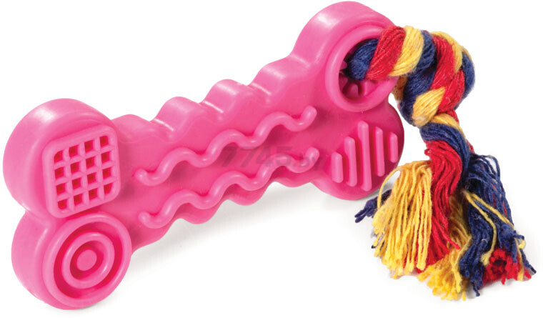 Игрушка для собак TRIOL Косточка с веревкой 9,5x16,5 см (12191142) - Фото 2
