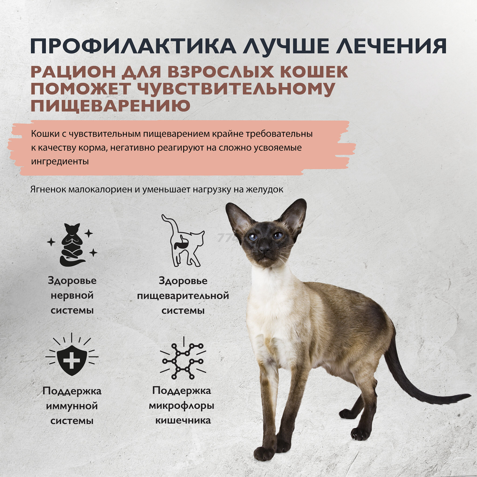 Сухой корм для кошек BRIT Care Sensitive Healthy Digestion ягненок индейка 7 кг (5066155) - Фото 4