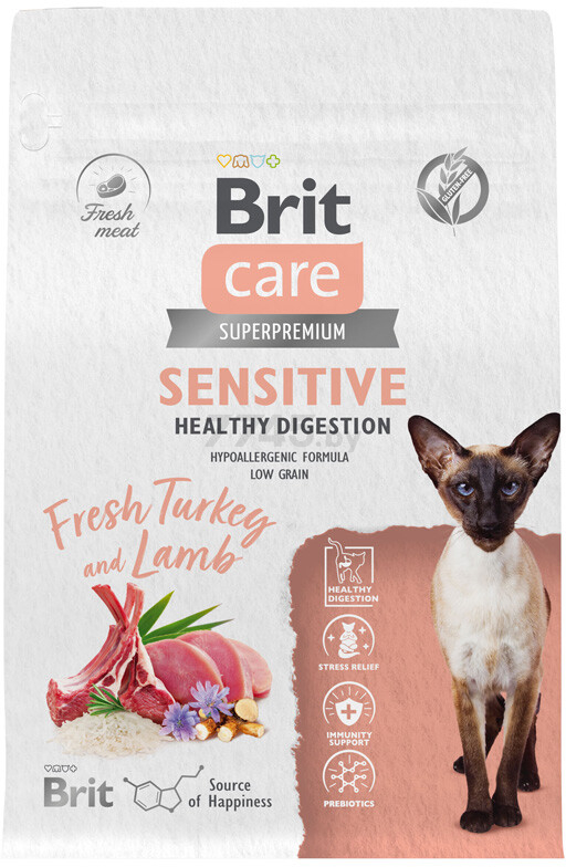 Сухой корм для кошек BRIT Care Sensitive Healthy Digestion ягненок индейка 7 кг (5066155)