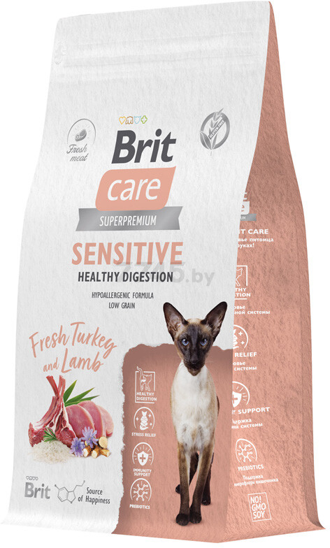 Сухой корм для кошек BRIT Care Sensitive Healthy Digestion ягненок индейка 7 кг (5066155) - Фото 2
