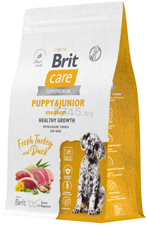 Сухой корм для щенков BRIT Care Puppy Junior M Healthy Growth утка и индейка 3 кг (5066292)