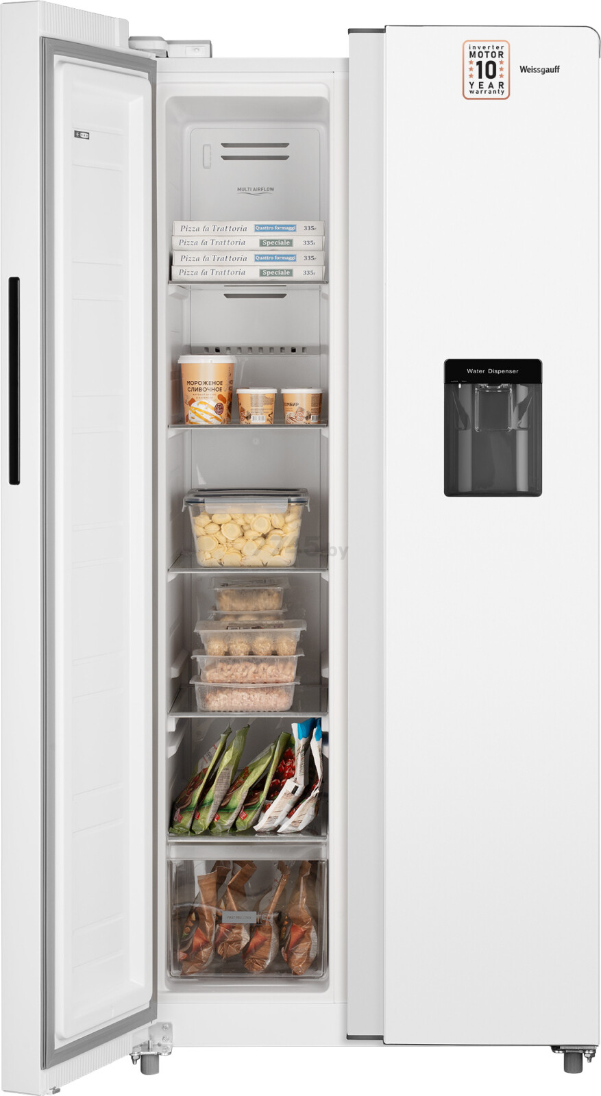 Холодильник WEISSGAUFF WSBS 600 W NoFrost Inverter Water Dispenser (WSBS600WNoFrostInverterWa) - Фото 4