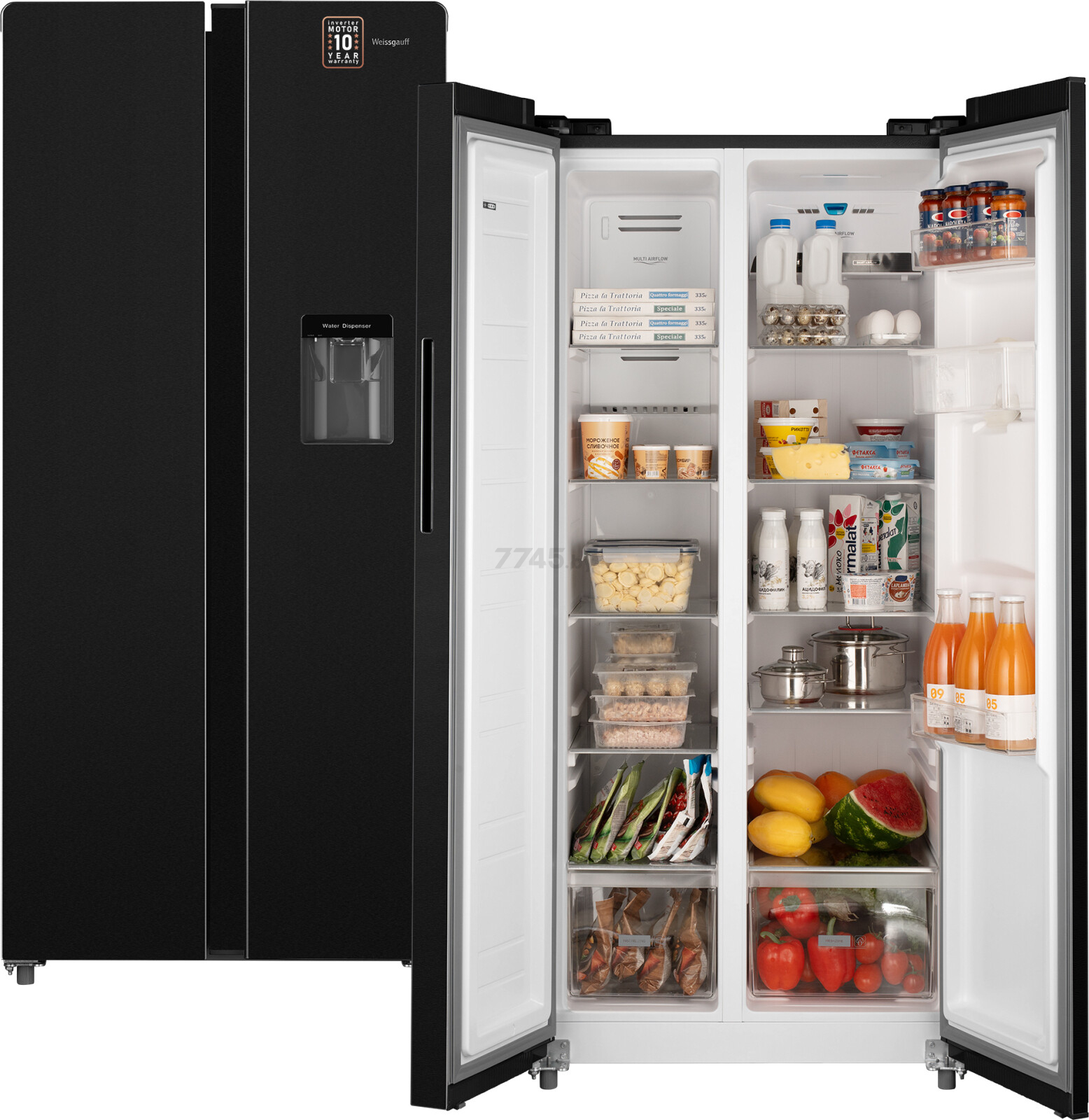 Холодильник WEISSGAUFF WSBS 600 XB NoFrost Inverter Water Dispenser (WSBS600XBNoFrostInverterW) - Фото 3