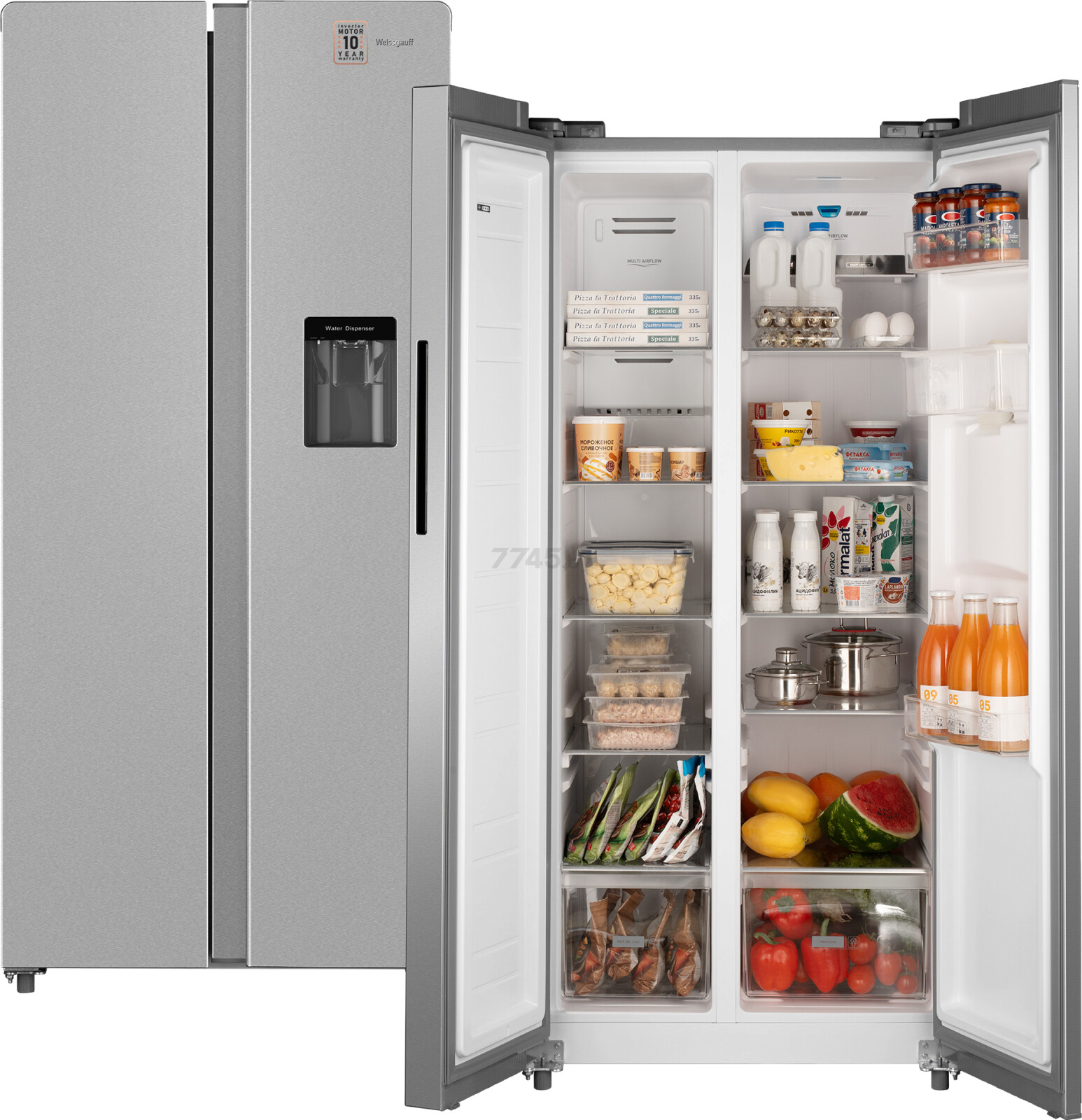 Холодильник WEISSGAUFF WSBS 600 X NoFrost Inverter Water Dispenser (WSBS600XNoFrostInverterWa) - Фото 3