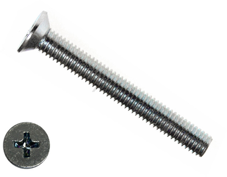 Винт потайная головка 4х40 мм нержавеющая сталь DIN 965 КРЕП-КОМП 500 штук (впн440) - Фото 2