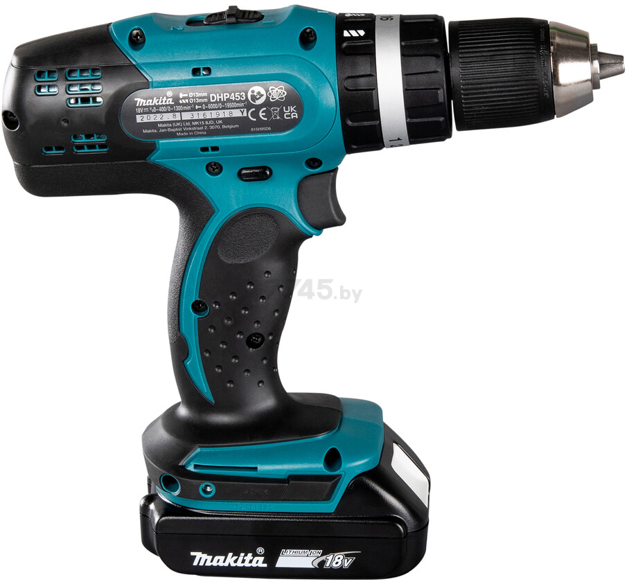 Дрель-шуруповерт аккумуляторная ударная MAKITA DHP 453 SYE (DHP453SYE) - Фото 8