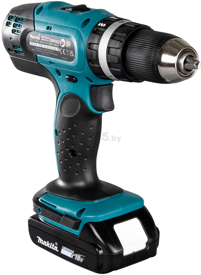 Дрель-шуруповерт аккумуляторная ударная MAKITA DHP 453 SYE (DHP453SYE) - Фото 10