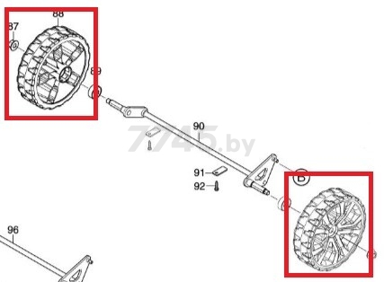 Колесо заднее для газонокосилки аккумуляторной MAKITA (459101-5)