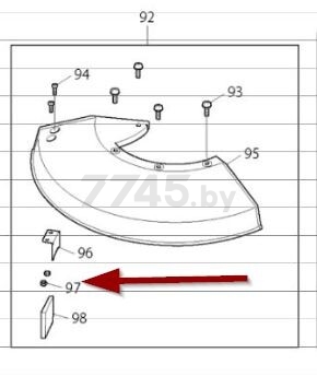 Гайка самоконтрящаяся для триммера/мотокосы MAKITA UR3502 (YA00000464)