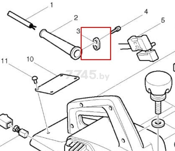 Зажим кабеля BO3700 / 9911 / 9565CV / LS1040 / JR3050T / RP1110C, MAKITA (687063-9) - Фото 4