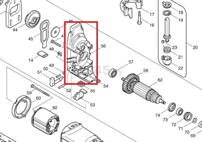 Корпус редуктора для пилы лобзиковой MAKITA 4341 T (153337-5) - Фото 2