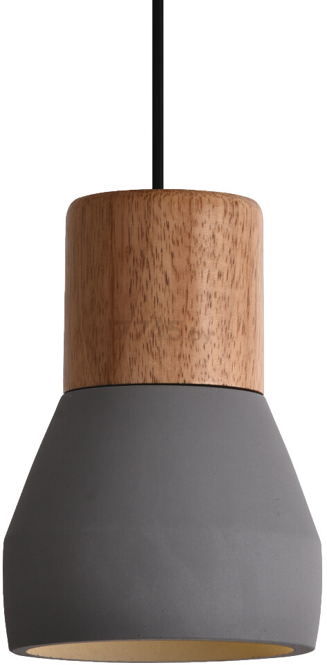Подвесной светильник конусный под лампу E27 дерево+иск.камень, серый, IP20 (21400)