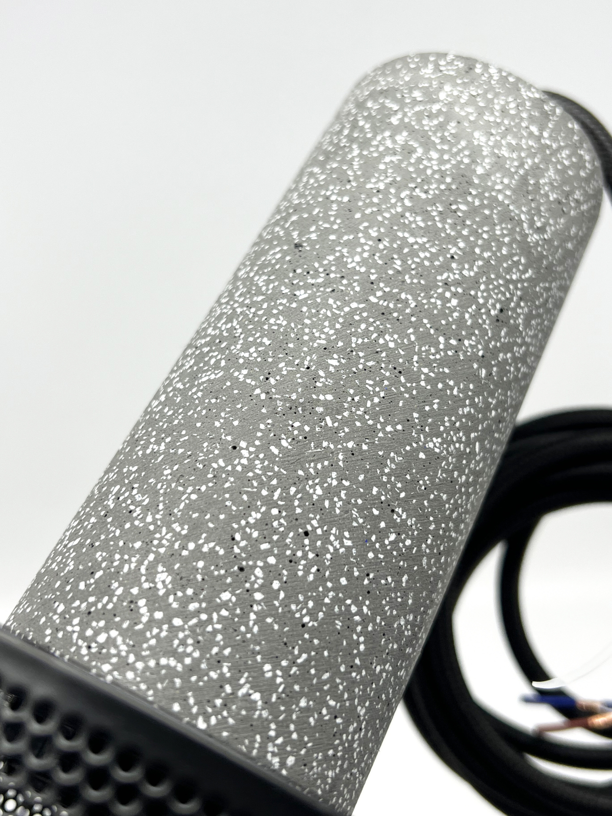 Подвесной светильник цилиндрический под лампу E27 с металлической сеткой, иск.камень, серый, IP20 (21407) - Фото 6