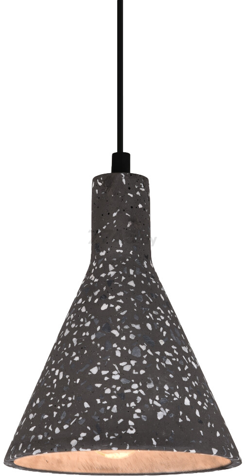 Подвесной светильник конусный под лампу E27 иск.камень, цвет черн гранит, IP20 (21403)