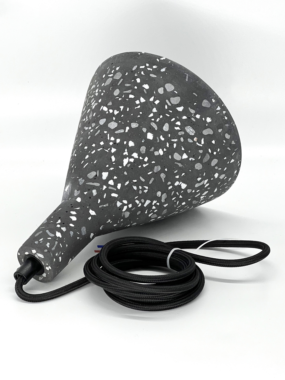 Подвесной светильник конусный под лампу E27 иск.камень, цвет черн гранит, IP20 (21403) - Фото 4