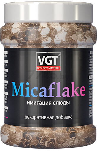 Добавка декоративная VGT Micaflake серебристо-белая 800 мкм 0,09 кг