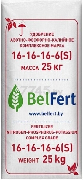 Удобрение минеральное BELFERT Марка 16-16-16-6(S) 25 кг