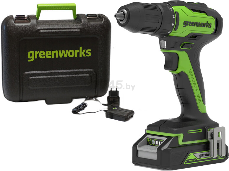 Дрель-шуруповерт аккумуляторная GREENWORKS GD24DD35K2 (3704007UA)