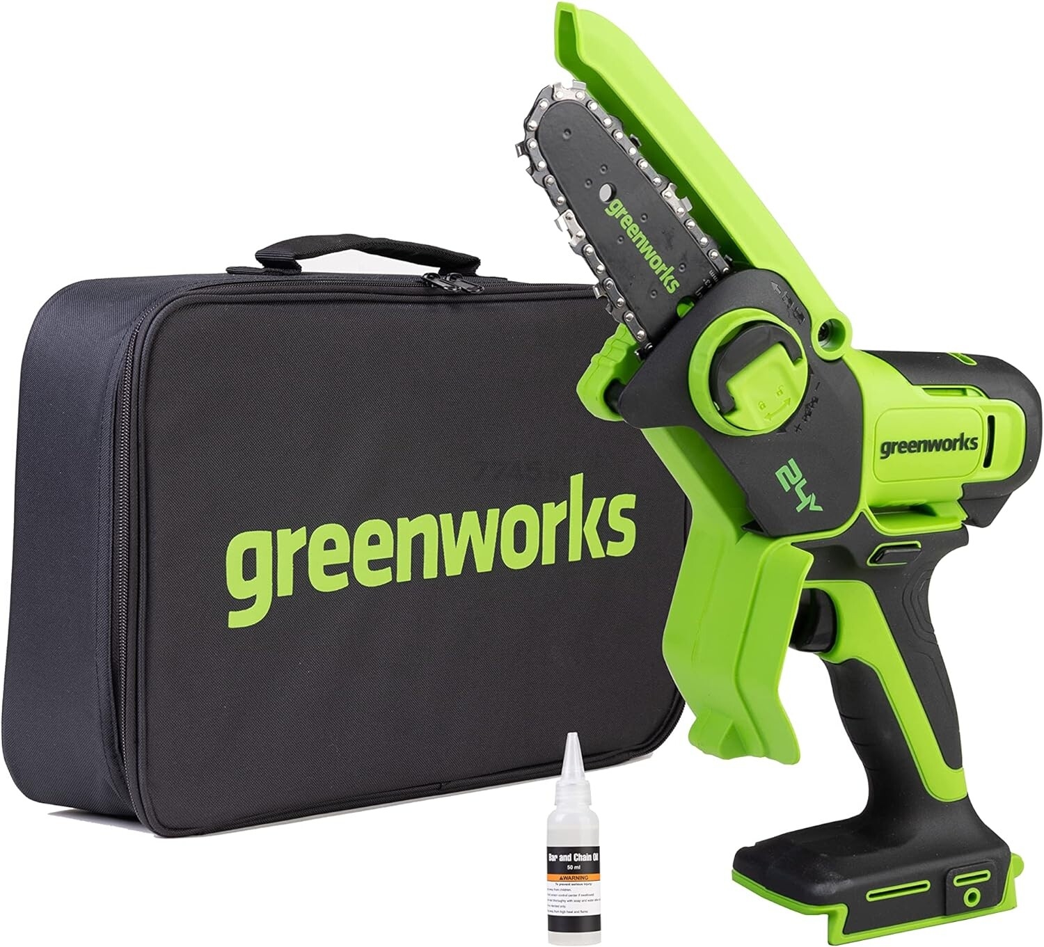 Пила цепная аккумуляторная GREENWORKS G24MCS10 24V (2008207)