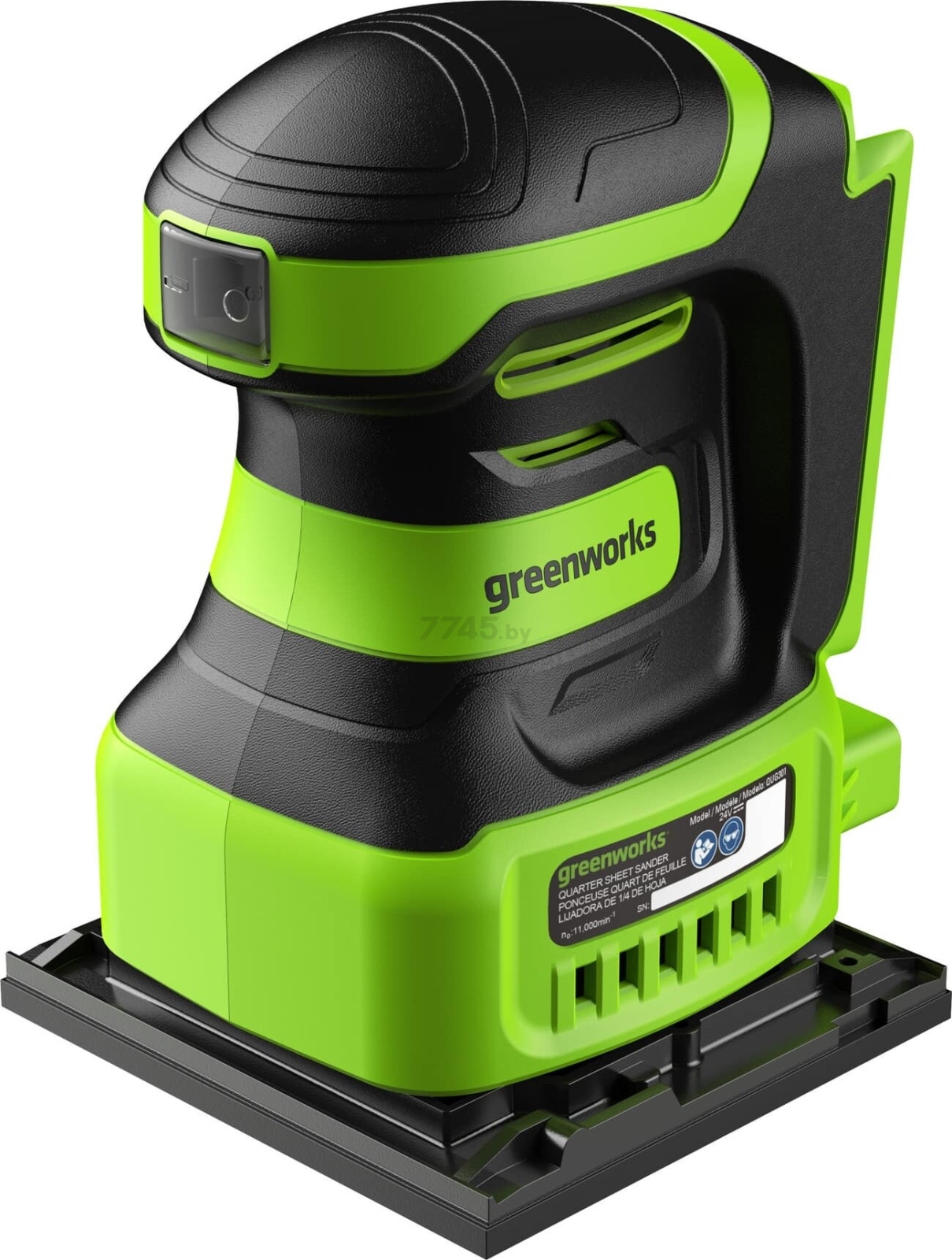 Шлифмашина плоская (виброшлифмашина) аккумуляторная GREENWORKS 24V G24SS14 (3100507) - Фото 5