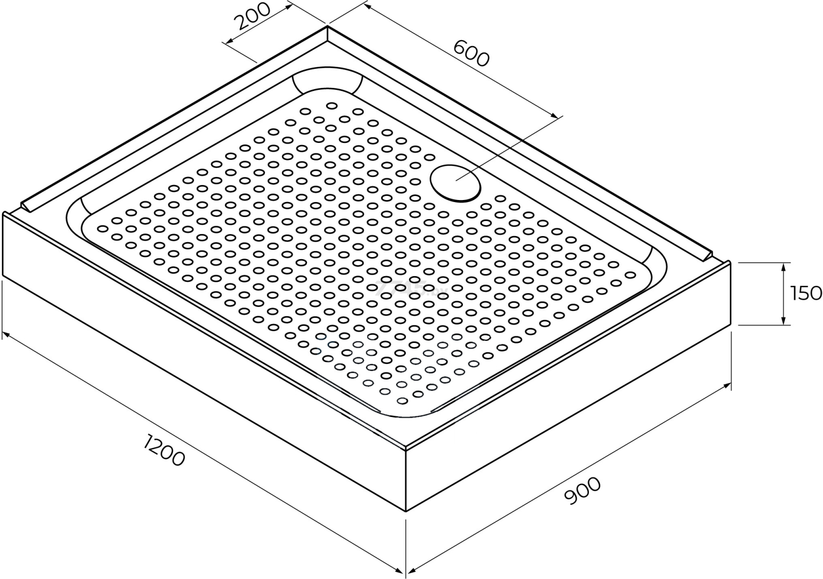 Поддон душевой IVA TAS129 120х90 см - Фото 2