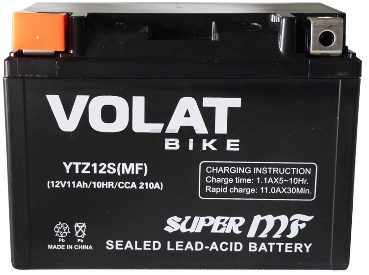 Аккумулятор для мотоцикла VOLAT 11 А·ч (YTZ12S MF) - Фото 2