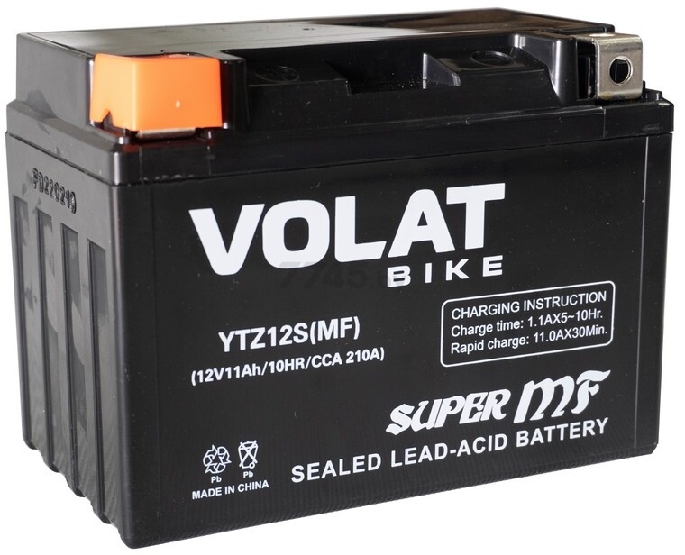 Аккумулятор для мотоцикла VOLAT 11 А·ч (YTZ12S MF)