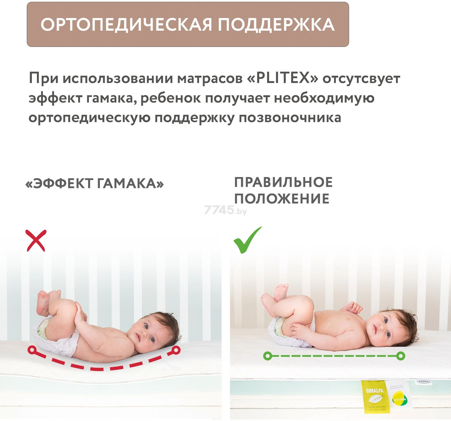 Матрас детский PLITEX Орто Sleep 1600х800х150 мм - Фото 8