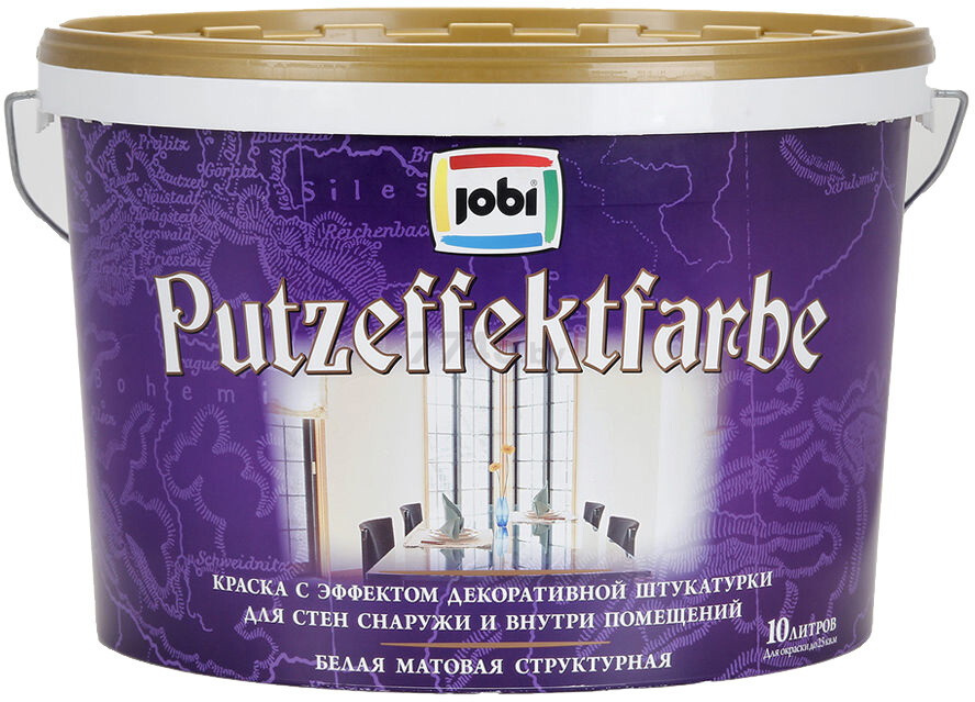 Краска акриловая JOBI Putz-effektfarbe с кварцевыми частицами 10 л