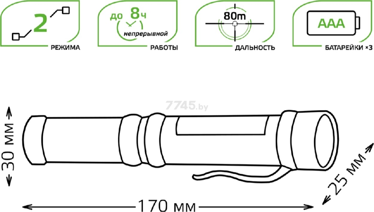 Фонарь ручной светодиодный 4 Вт GAUSS GF109 - Фото 7