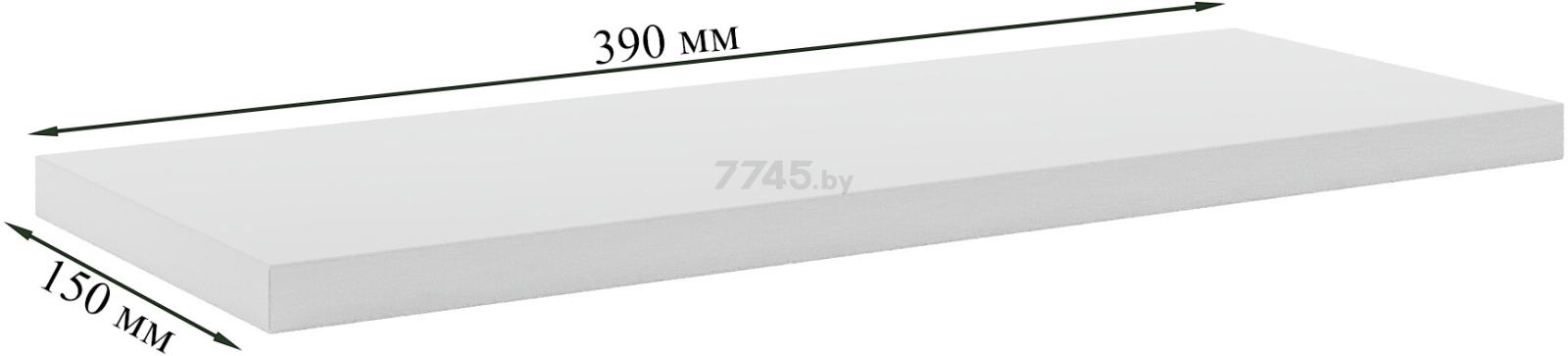 Полка настенная 1GMC Мини белый 43х15,6х2 см - Фото 2