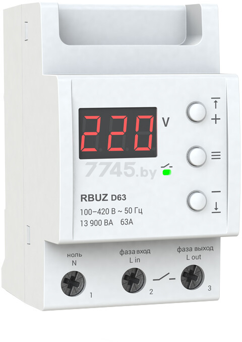 Реле контроля напряжения однофазное RBUZ D63