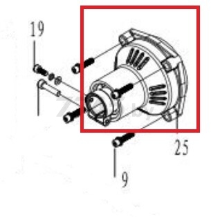 Корпус муфты сцепления в сборе для бензокосы LIDER BC 415 9Т (D430-47)