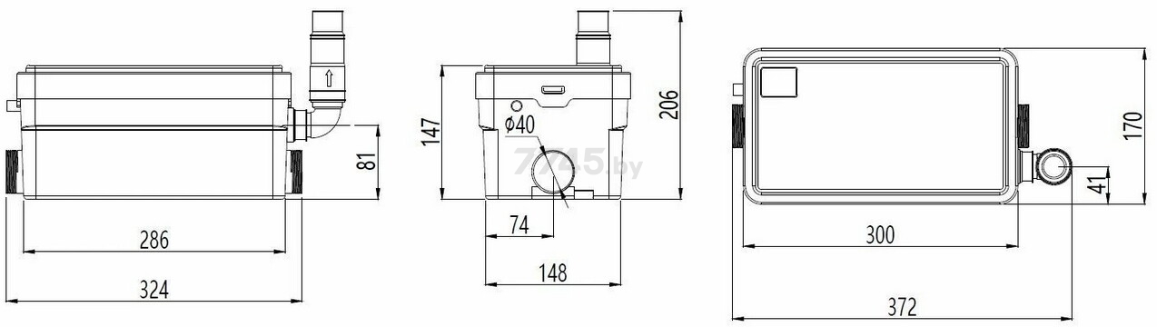 Канализационная установка UNIPUMP Sanivort 255 М (60403) - Фото 6