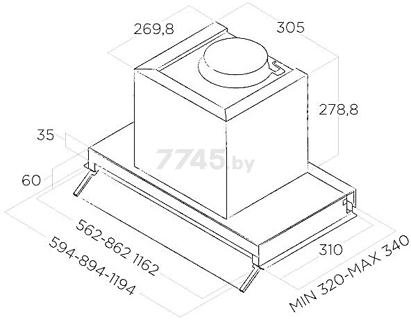 Вытяжка встраиваемая ELICA BOXIN LX/IX/A/60 (BOXINLX/IX/A/60) - Фото 5