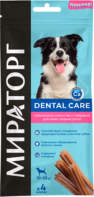 Лакомство для собак МИРАТОРГ Dental Care говядина 70 г (4670081573807)