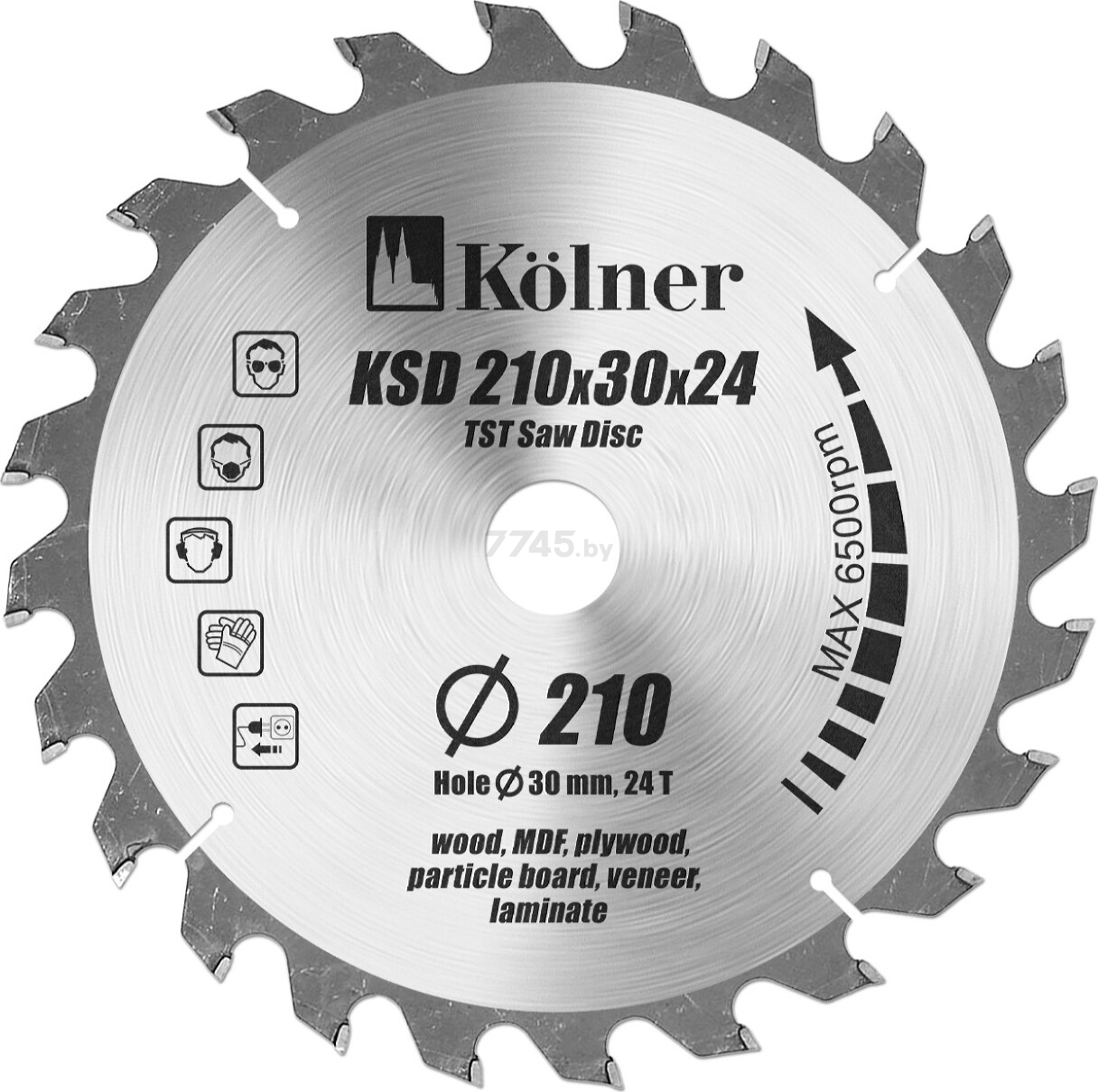 Диск пильный 210х30 мм 24 зуба KOLNER KSD (8100300108)