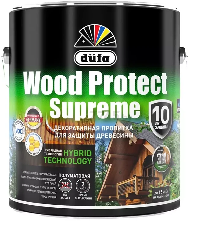 Пропитка DUFA Wood Protect Supreme тиковое дерево 2,5 л - Фото 2