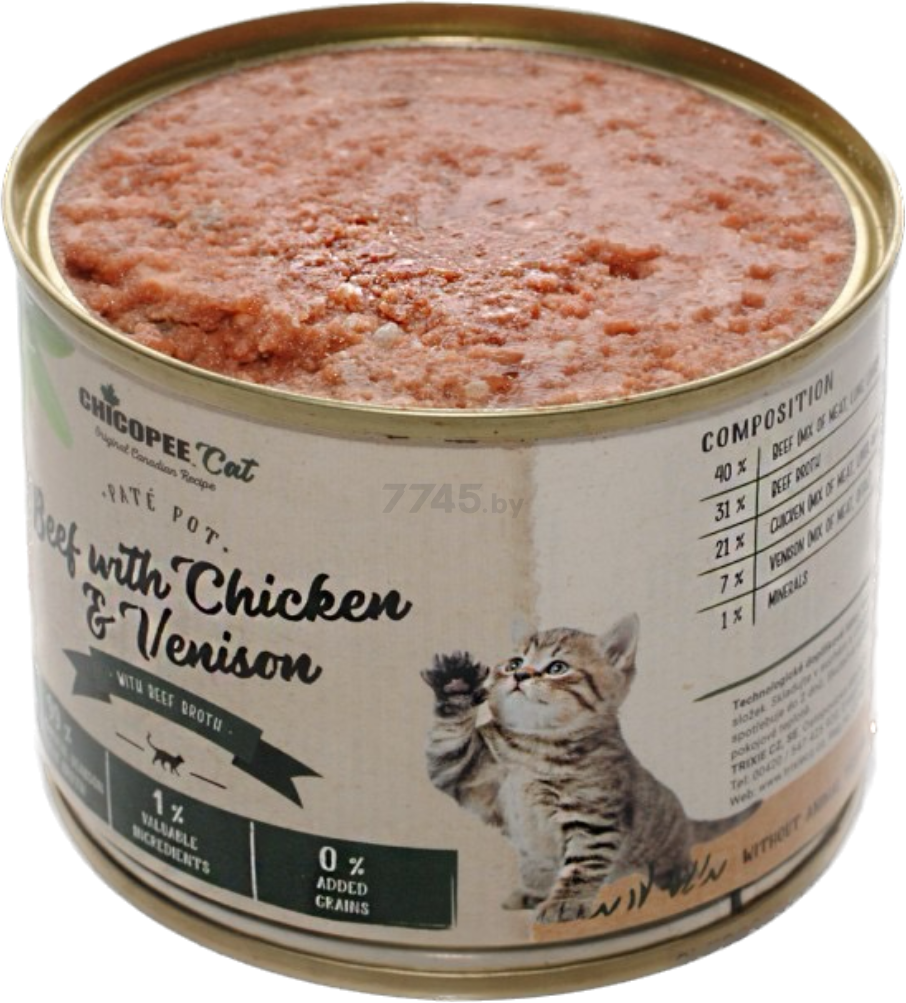 Влажный корм для кошек CHICOPEE говядина курица оленина консерва 400 г (H50810) - Фото 2