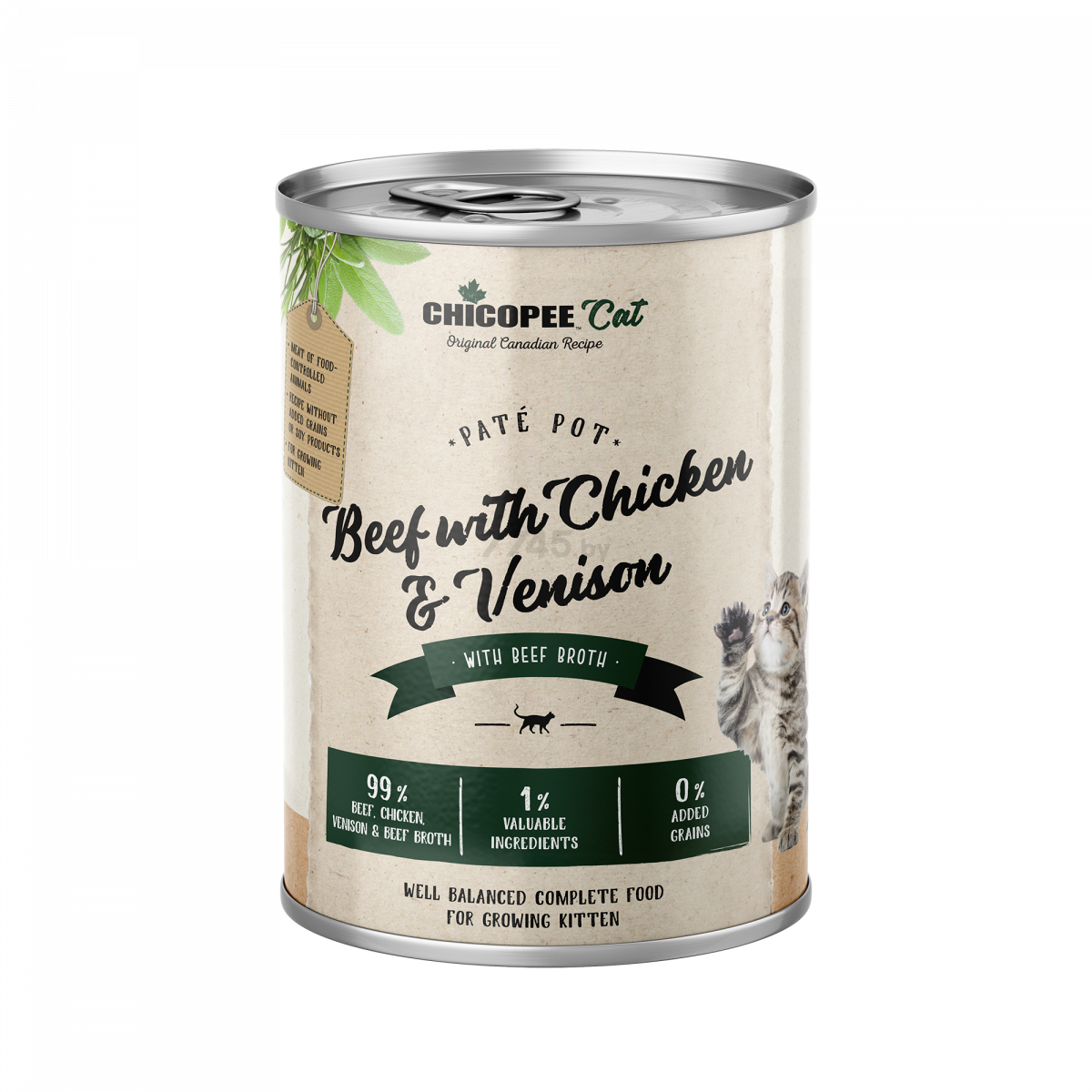 Влажный корм для кошек CHICOPEE говядина курица оленина консерва 400 г (H50810)
