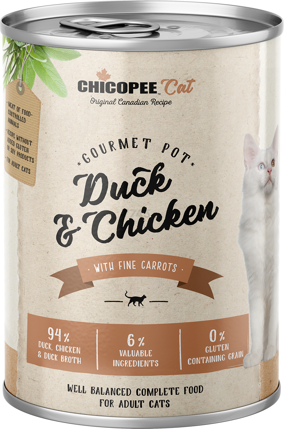 Влажный корм для кошек CHICOPEE утка с курицей консерва 400 г (H50814)