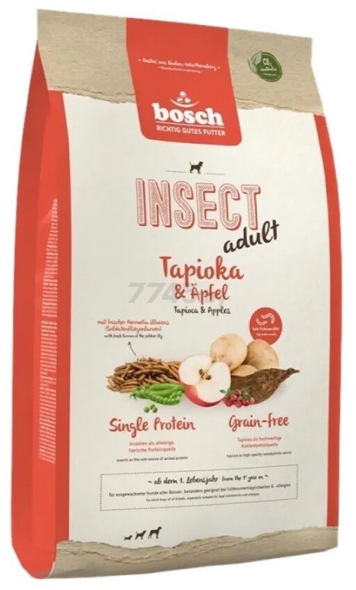 Сухой корм для собак BOSCH PETFOOD НРС Insect Adult Экокорм тапиока яблоко 0,8 кг (5894008)