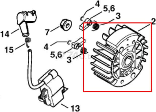 Маховик для бензопилы Stihl MS 210/230/250 IGP (1300132)