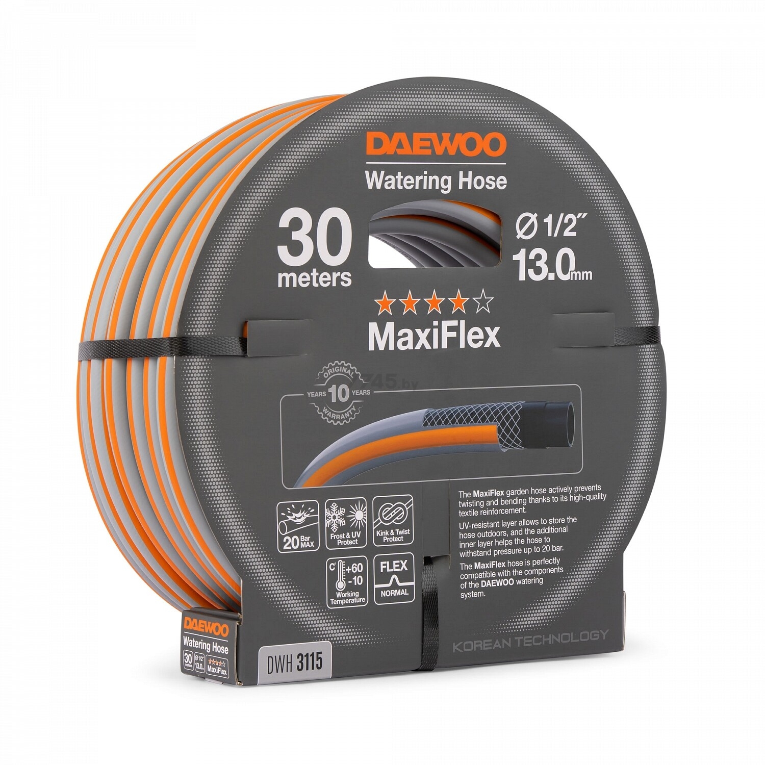 Шланг поливочный DAEWOO MaxiFlex 1/2" 30 м (DWH 3115) - Фото 3