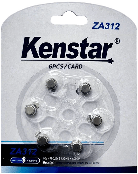 Батарейка ZA312 KENSTAR Zinc Air 1,4 V алкалиновые 6 штук