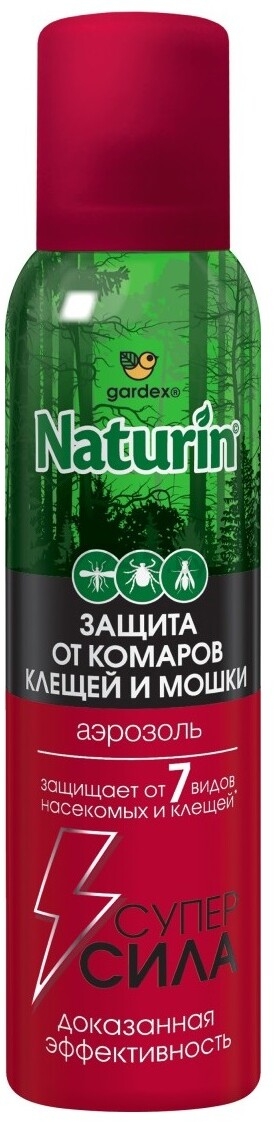 Средство репеллентное от комаров, клещей и мошки GARDEX Naturin СУПЕРСИЛА 3 в 1 150 мл