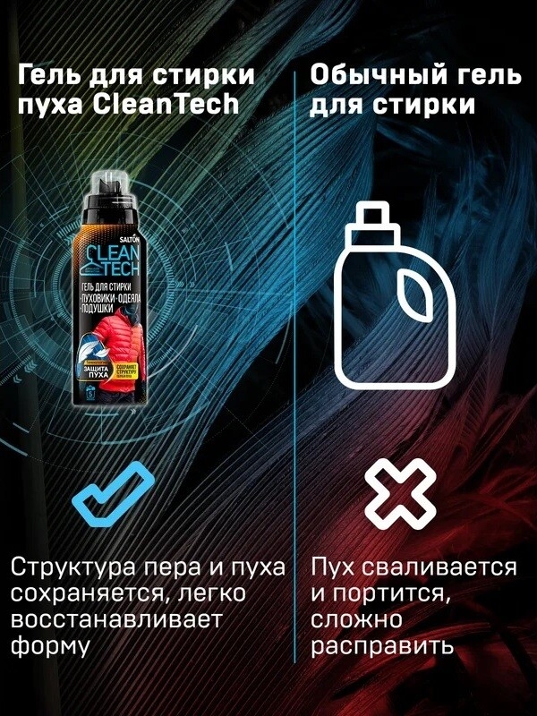 Гель для стирки SALTON CleanTech Для изделий из пуха 250 мл - Фото 11